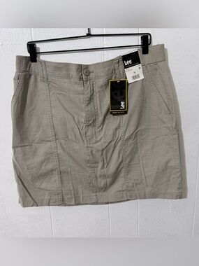 Lee Olive-Taupe Mini Skirt